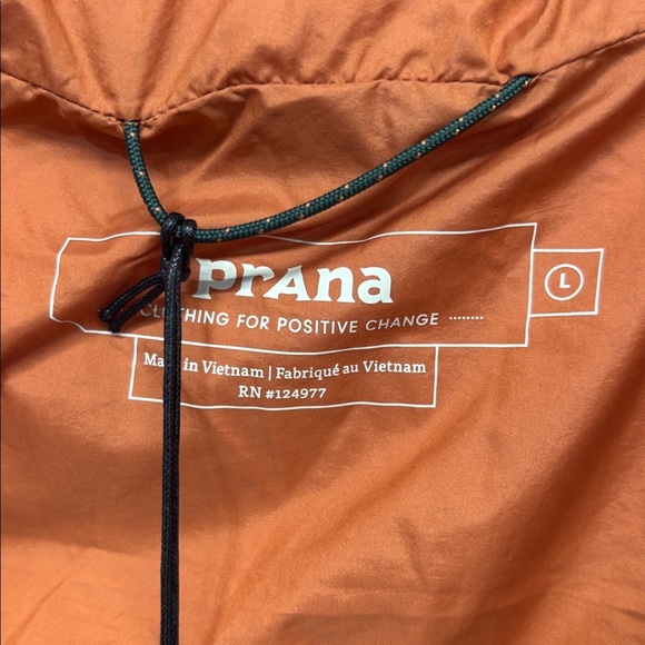 Prana Hellebore duck down puffer two tone color block zip and snap up vest L - Picture 9 of 13